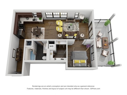 1 bedroom floor plan  the residences at